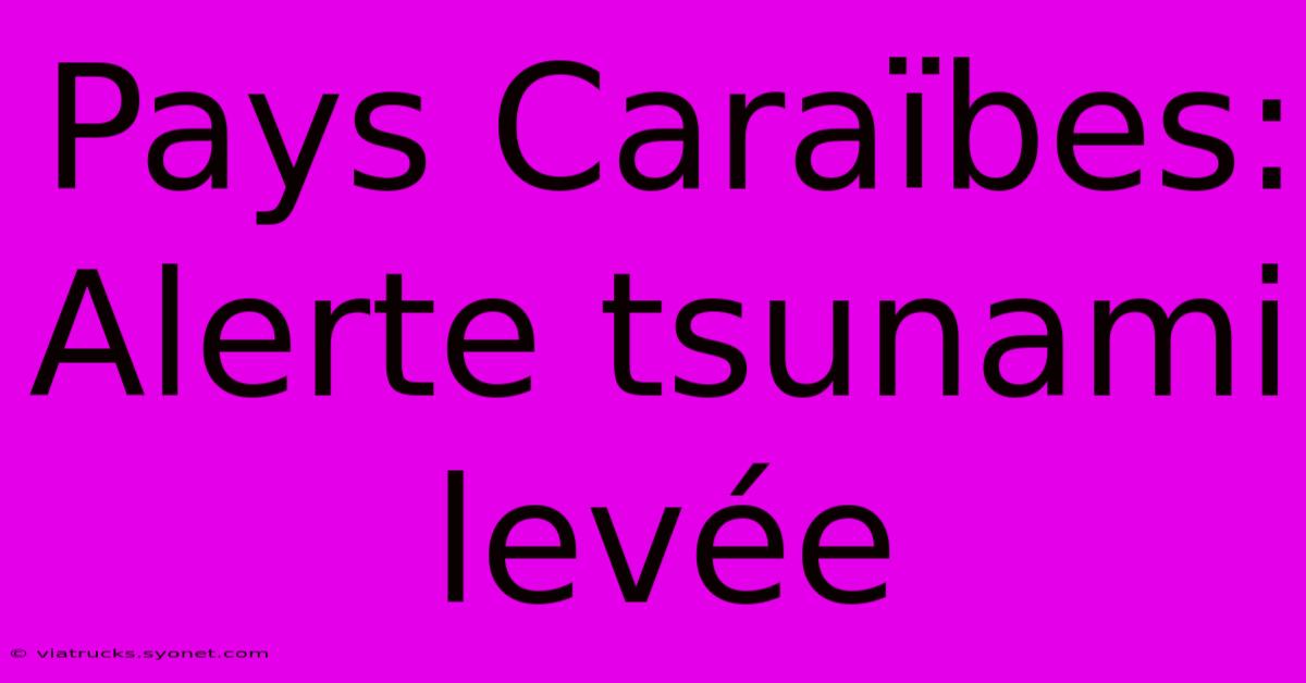 Pays Caraïbes: Alerte Tsunami Levée