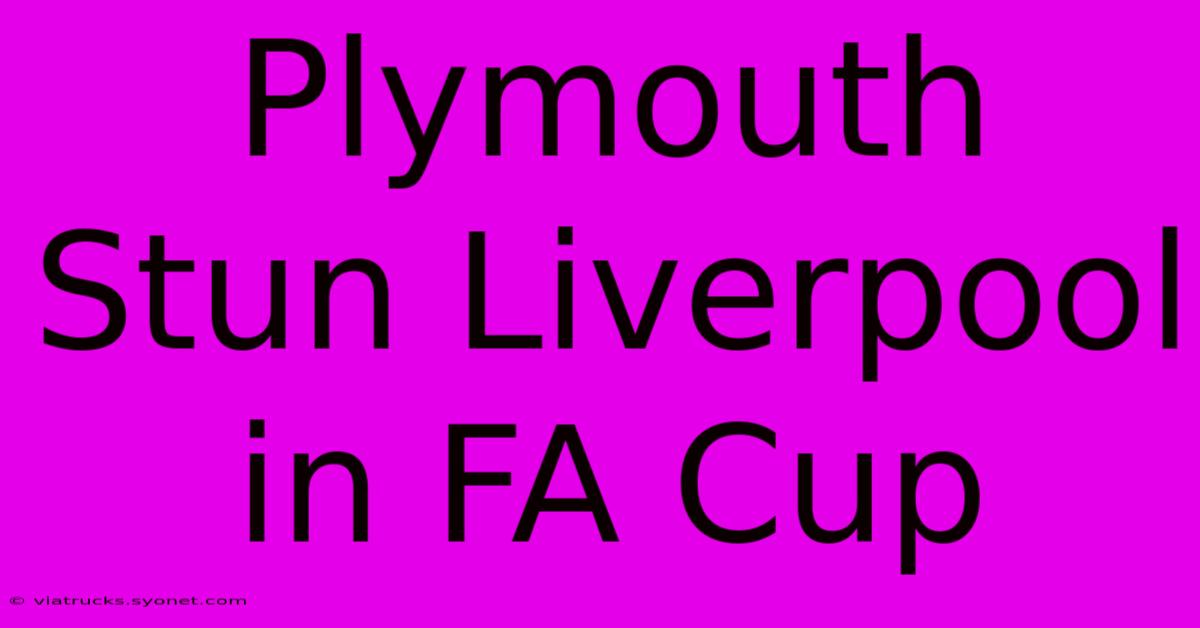 Plymouth Stun Liverpool In FA Cup