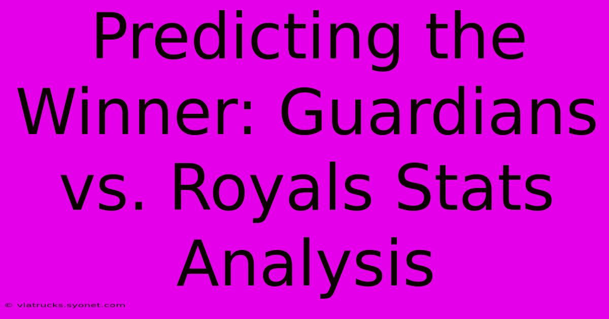 Predicting The Winner: Guardians Vs. Royals Stats Analysis