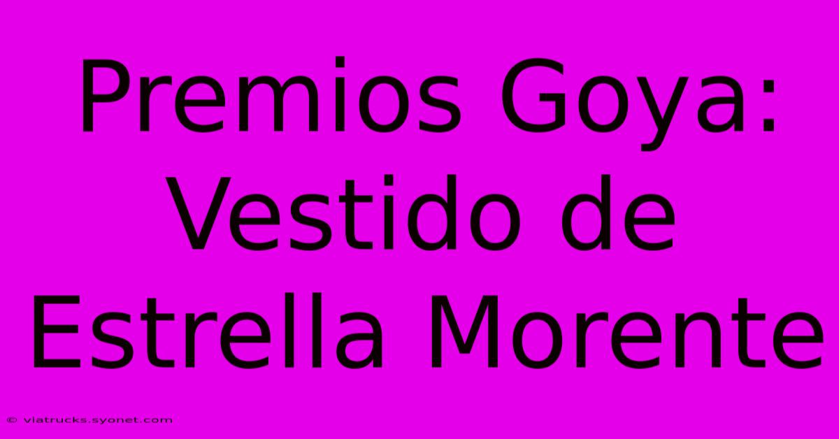 Premios Goya: Vestido De Estrella Morente