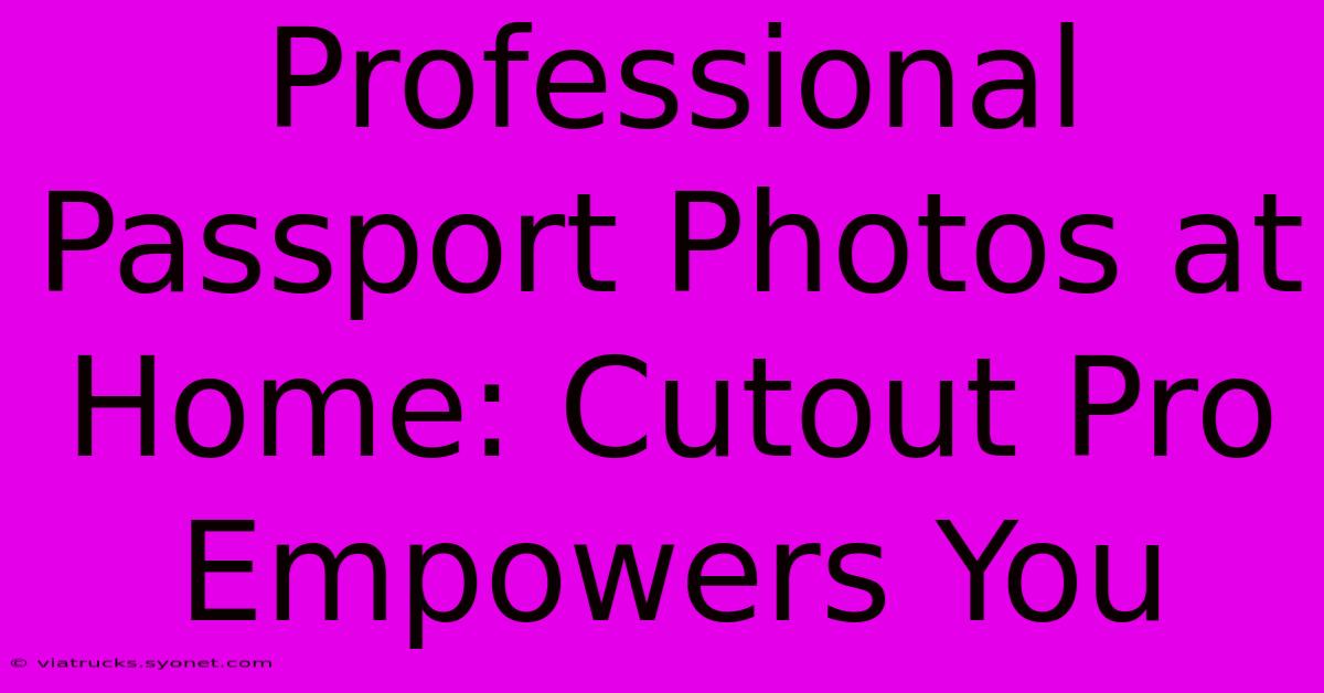 Professional Passport Photos At Home: Cutout Pro Empowers You