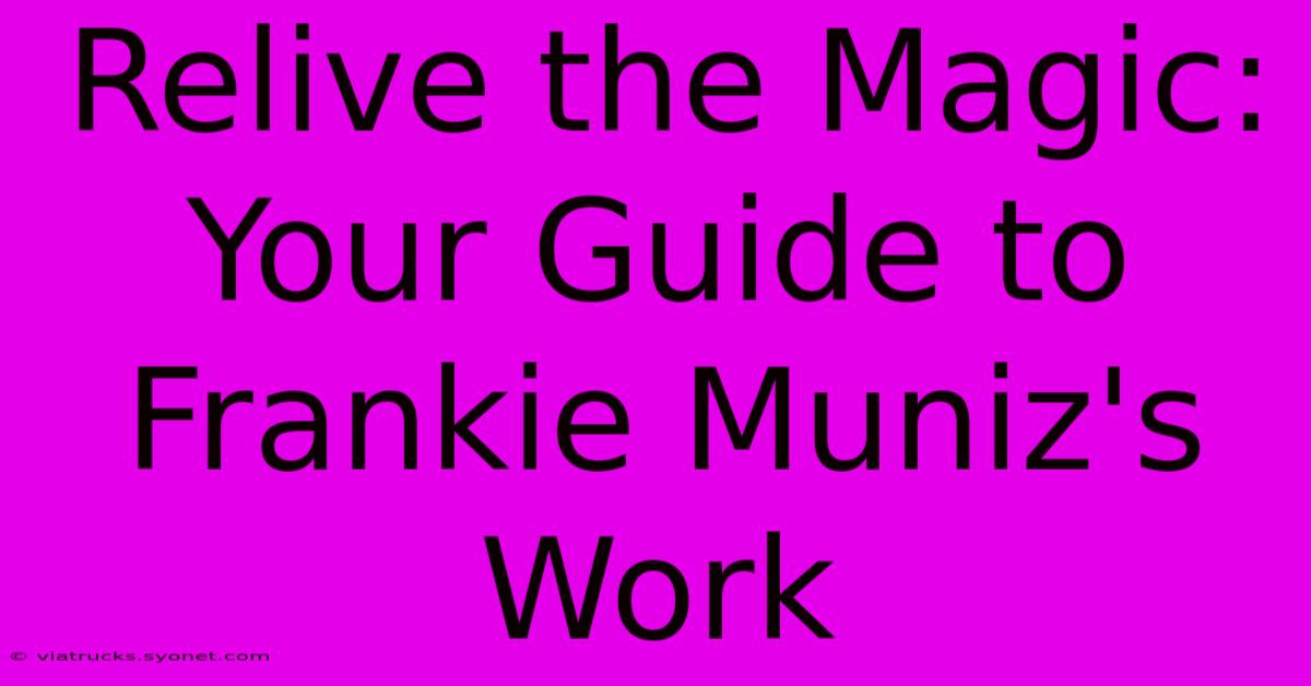 Relive The Magic: Your Guide To Frankie Muniz's Work