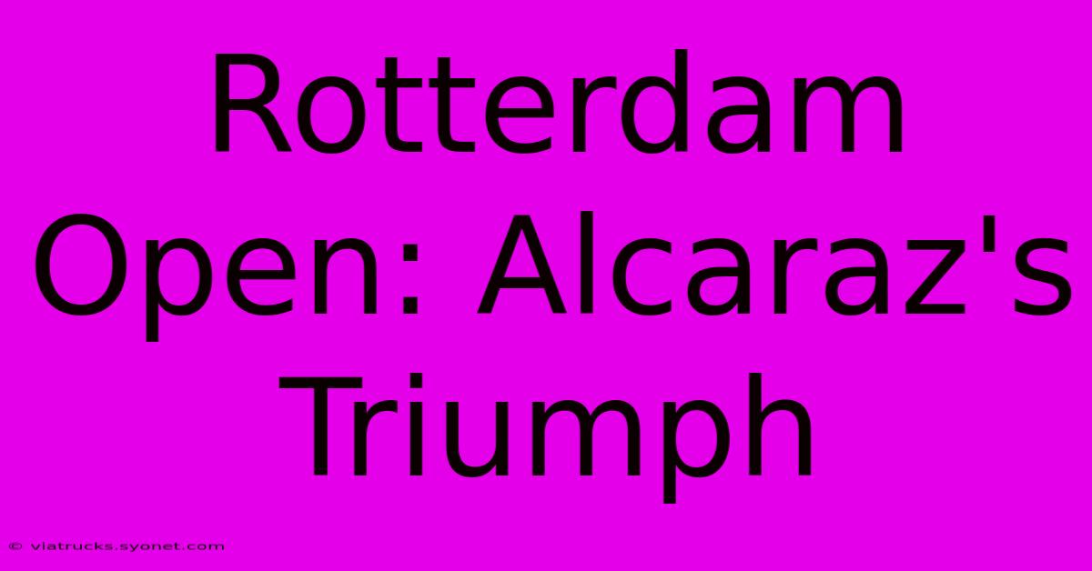 Rotterdam Open: Alcaraz's Triumph