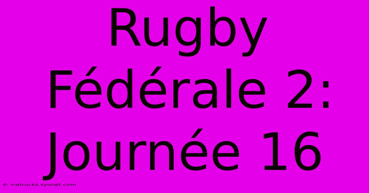 Rugby Fédérale 2: Journée 16