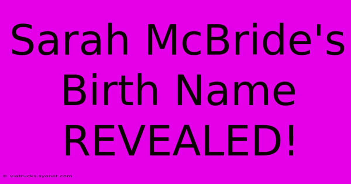 Sarah McBride's Birth Name REVEALED!