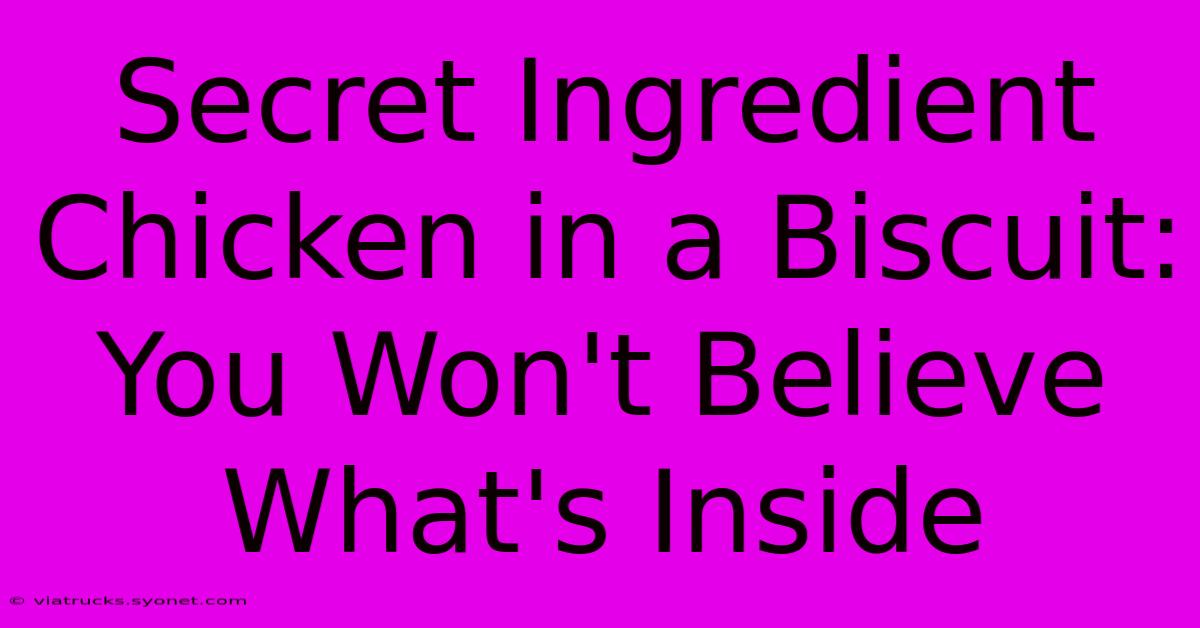 Secret Ingredient Chicken In A Biscuit: You Won't Believe What's Inside