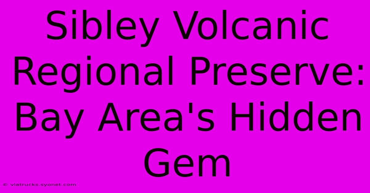 Sibley Volcanic Regional Preserve: Bay Area's Hidden Gem