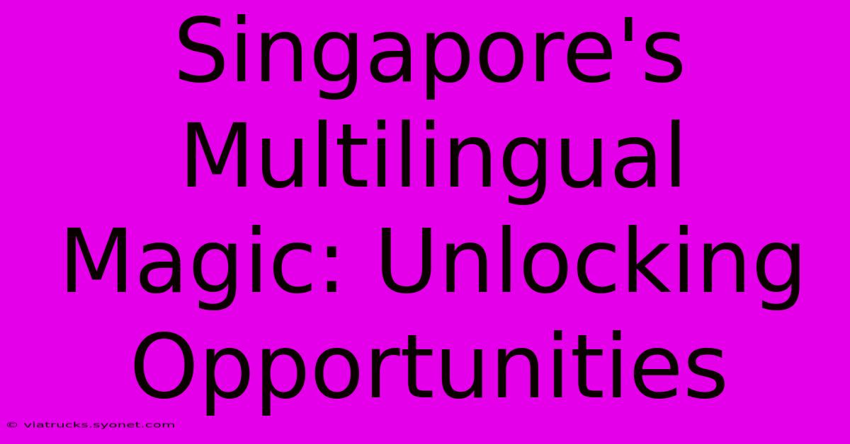 Singapore's Multilingual Magic: Unlocking Opportunities