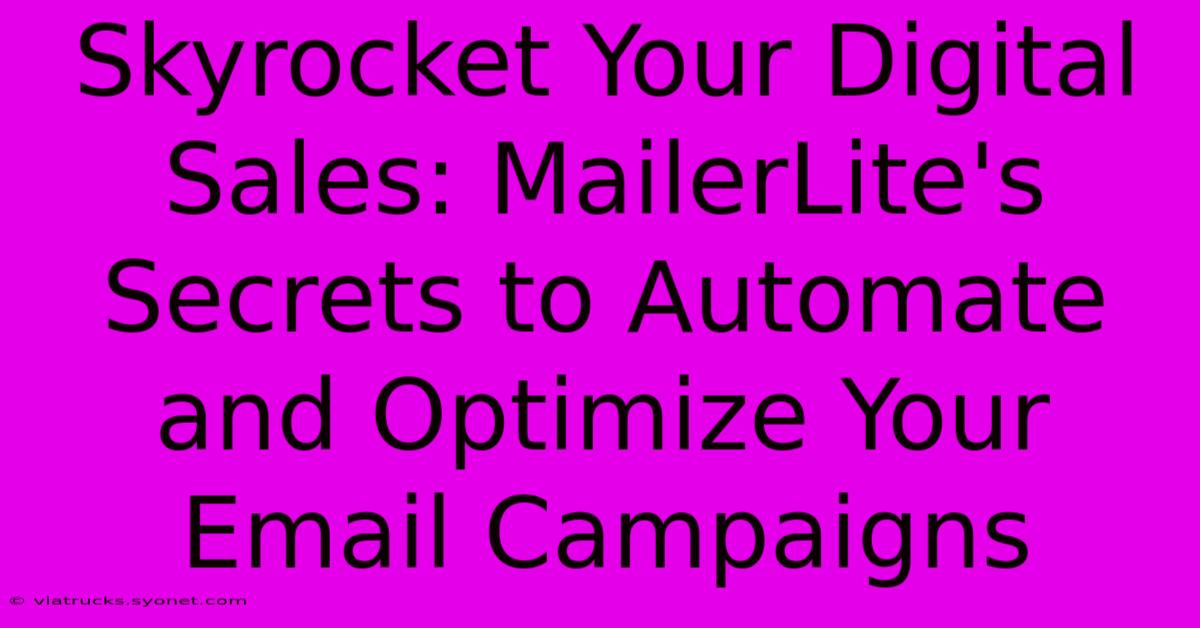 Skyrocket Your Digital Sales: MailerLite's Secrets To Automate And Optimize Your Email Campaigns