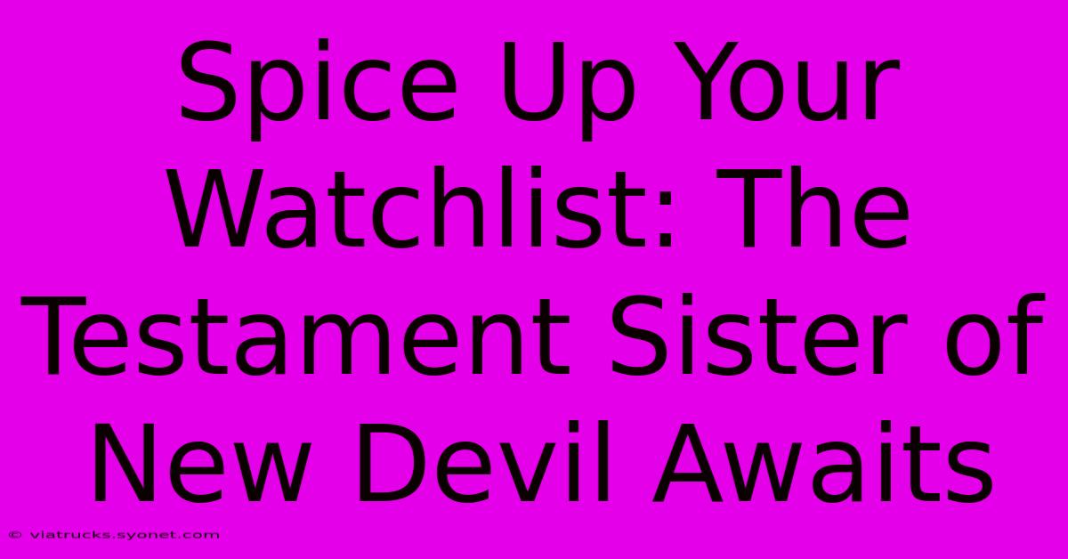 Spice Up Your Watchlist: The Testament Sister Of New Devil Awaits