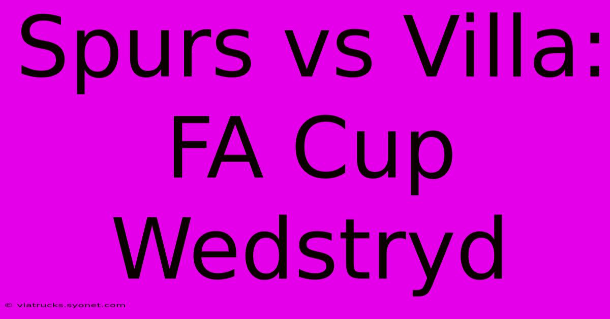 Spurs Vs Villa: FA Cup Wedstryd