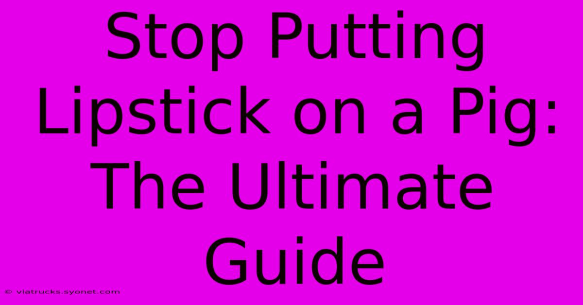 Stop Putting Lipstick On A Pig: The Ultimate Guide