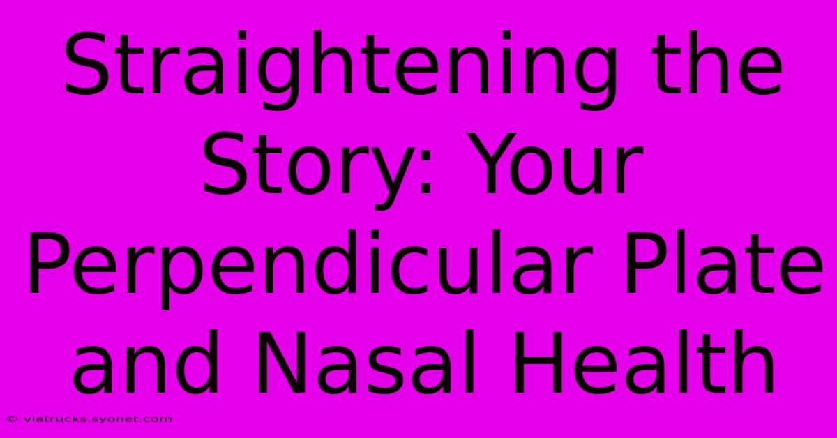 Straightening The Story: Your Perpendicular Plate And Nasal Health