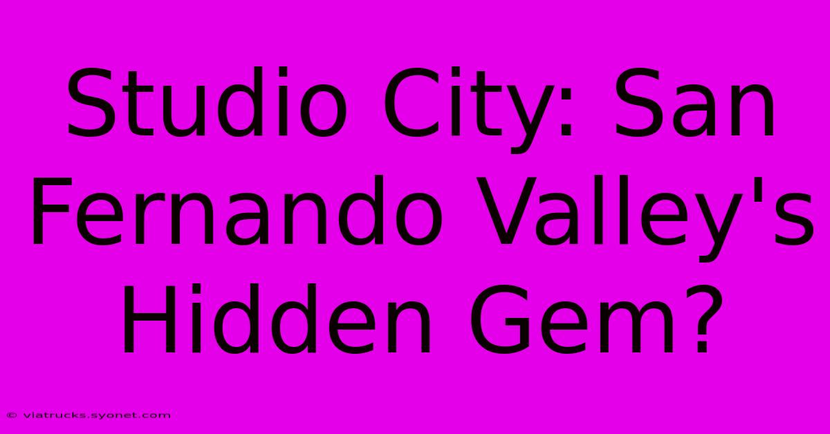 Studio City: San Fernando Valley's Hidden Gem?