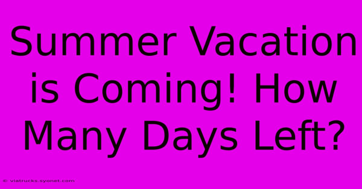 Summer Vacation Is Coming! How Many Days Left?