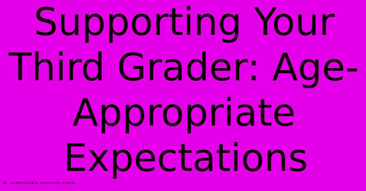 Supporting Your Third Grader: Age-Appropriate Expectations