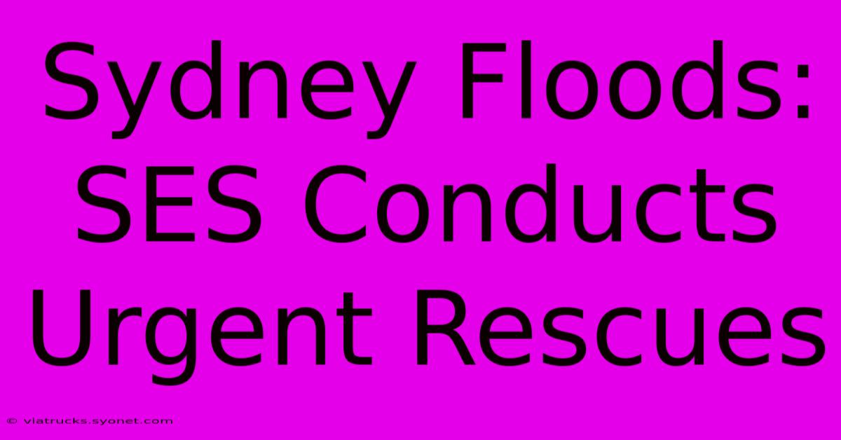 Sydney Floods: SES Conducts Urgent Rescues