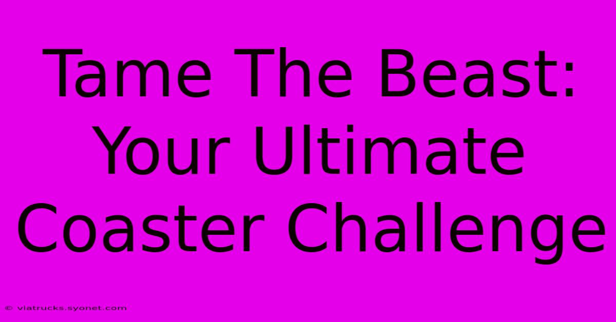 Tame The Beast: Your Ultimate Coaster Challenge