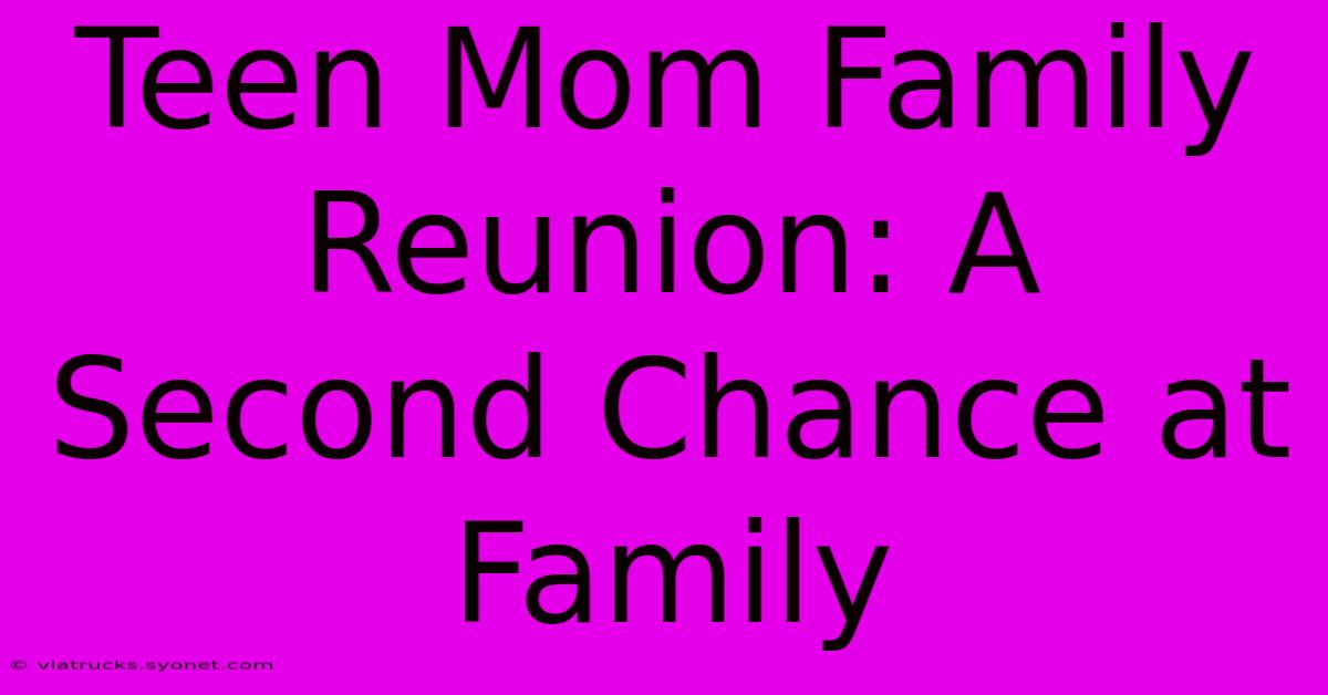 Teen Mom Family Reunion: A Second Chance At Family