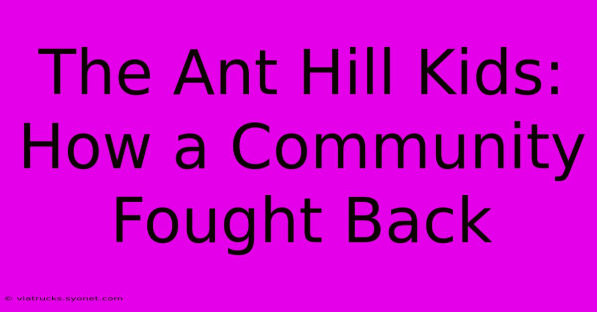 The Ant Hill Kids: How A Community Fought Back