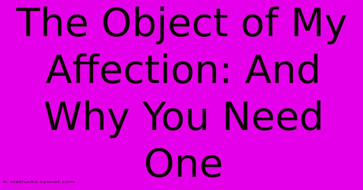 The Object Of My Affection: And Why You Need One