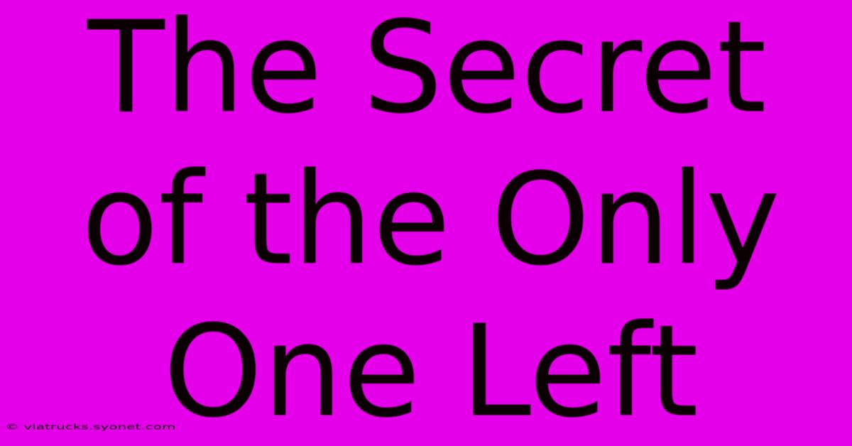 The Secret Of The Only One Left