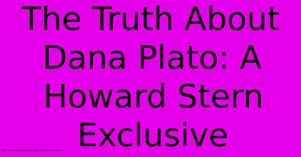 The Truth About Dana Plato: A Howard Stern Exclusive