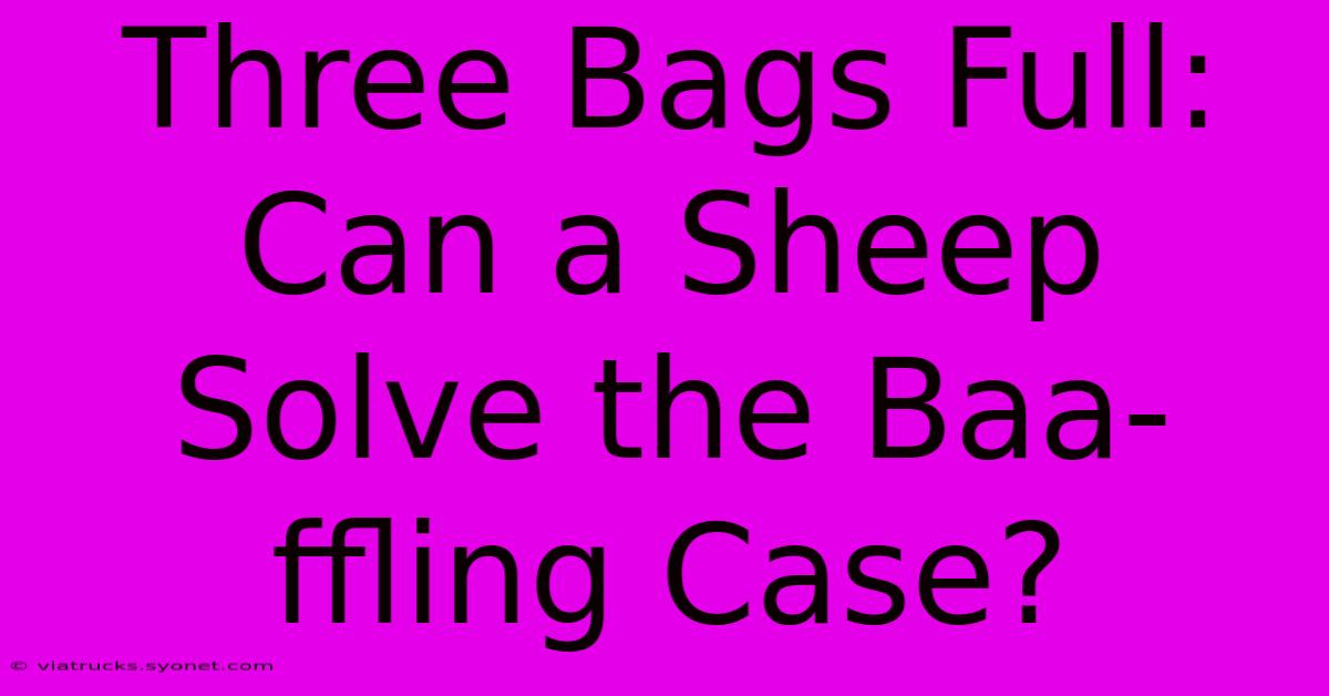 Three Bags Full: Can A Sheep Solve The Baa-ffling Case?