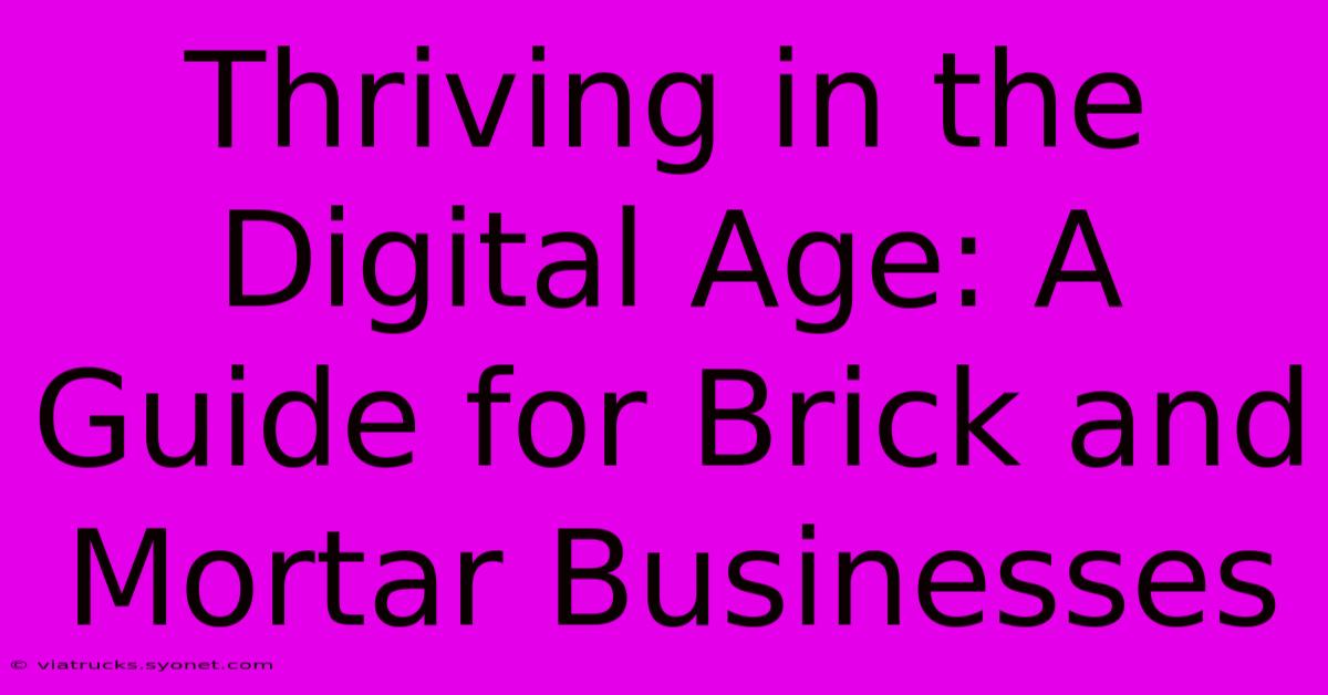 Thriving In The Digital Age: A Guide For Brick And Mortar Businesses