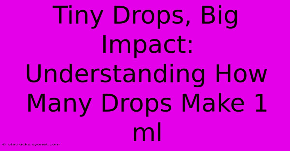 Tiny Drops, Big Impact: Understanding How Many Drops Make 1 Ml