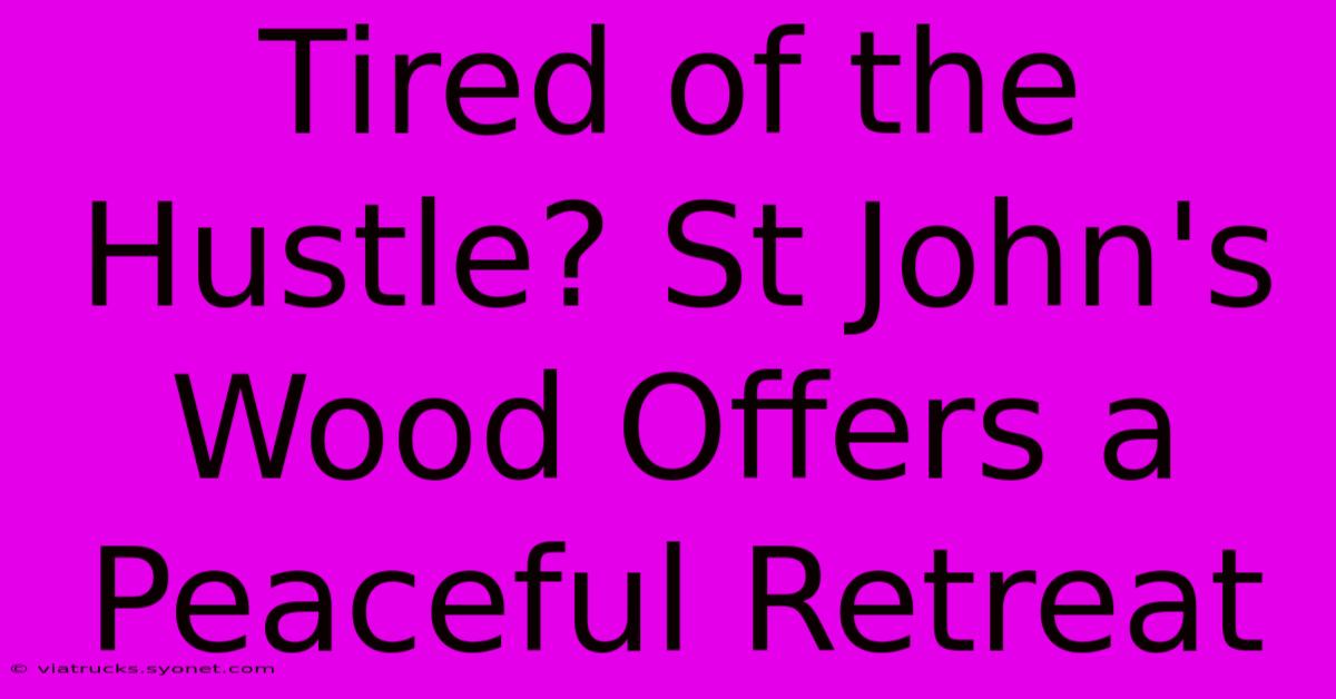 Tired Of The Hustle? St John's Wood Offers A Peaceful Retreat