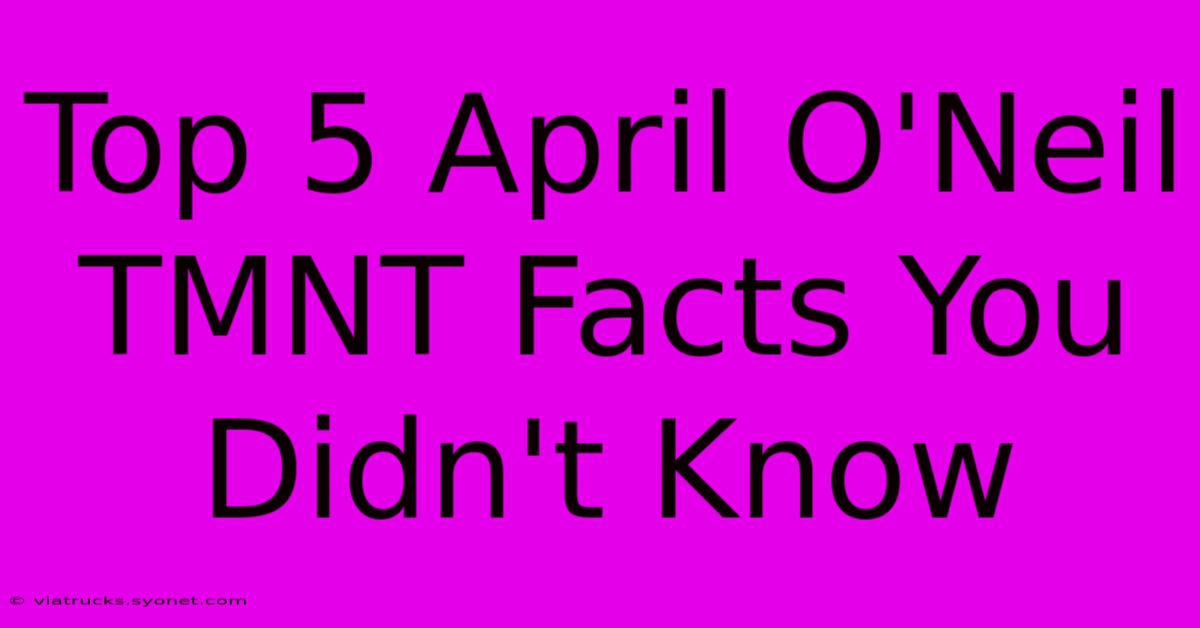 Top 5 April O'Neil TMNT Facts You Didn't Know