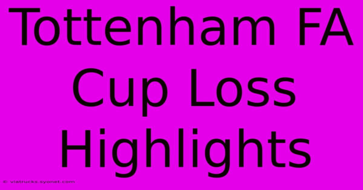 Tottenham FA Cup Loss Highlights