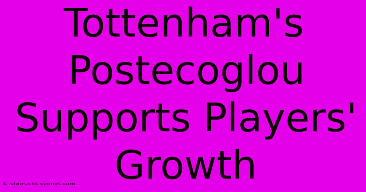 Tottenham's Postecoglou Supports Players' Growth