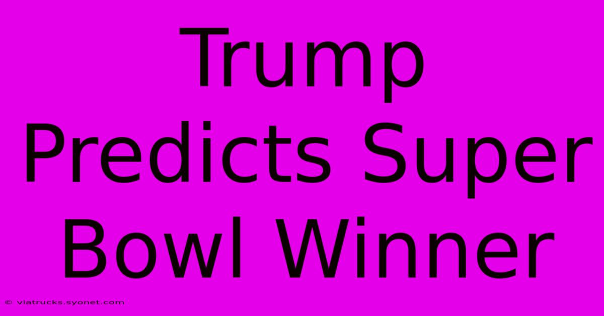 Trump Predicts Super Bowl Winner