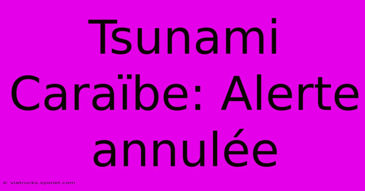 Tsunami Caraïbe: Alerte Annulée