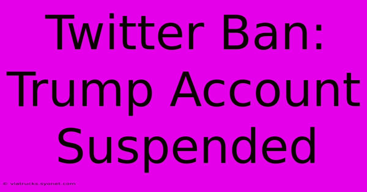 Twitter Ban: Trump Account Suspended