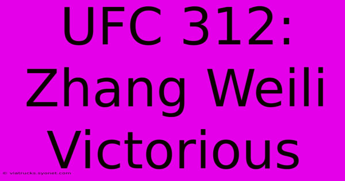 UFC 312: Zhang Weili Victorious