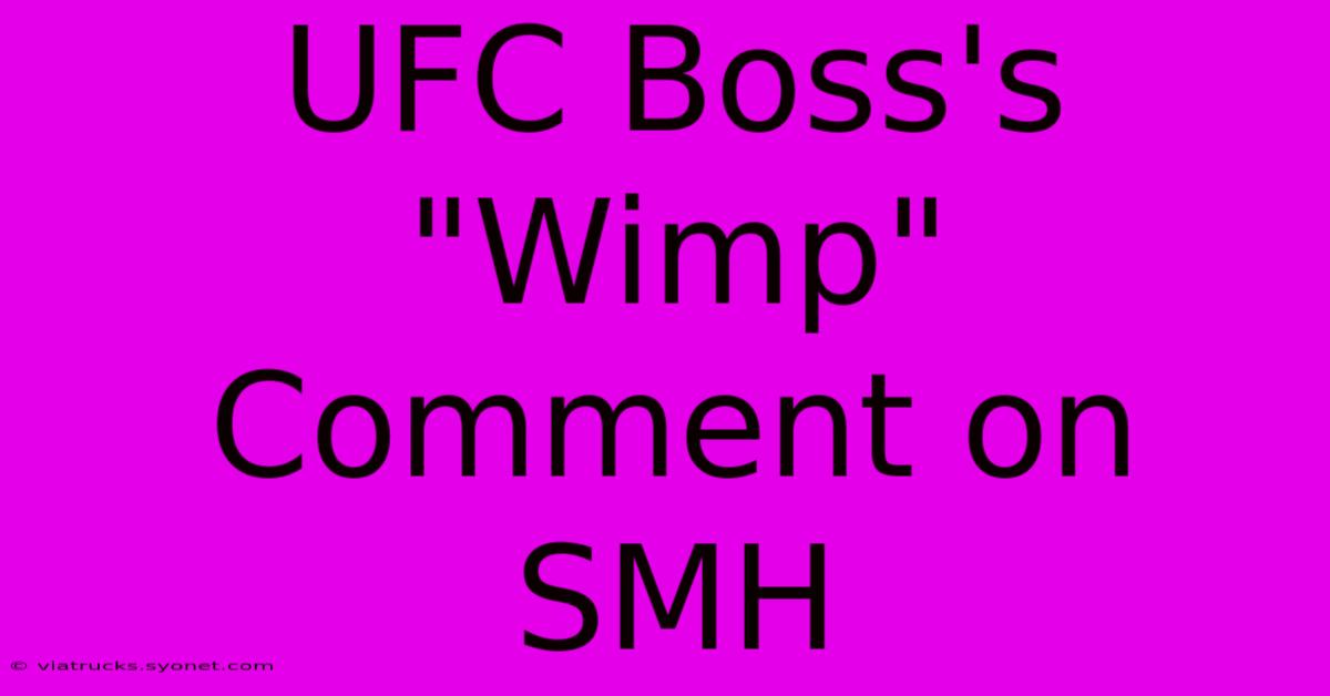 UFC Boss's 