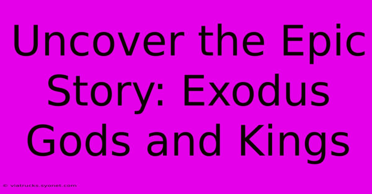 Uncover The Epic Story: Exodus Gods And Kings