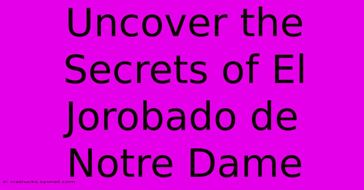 Uncover The Secrets Of El Jorobado De Notre Dame