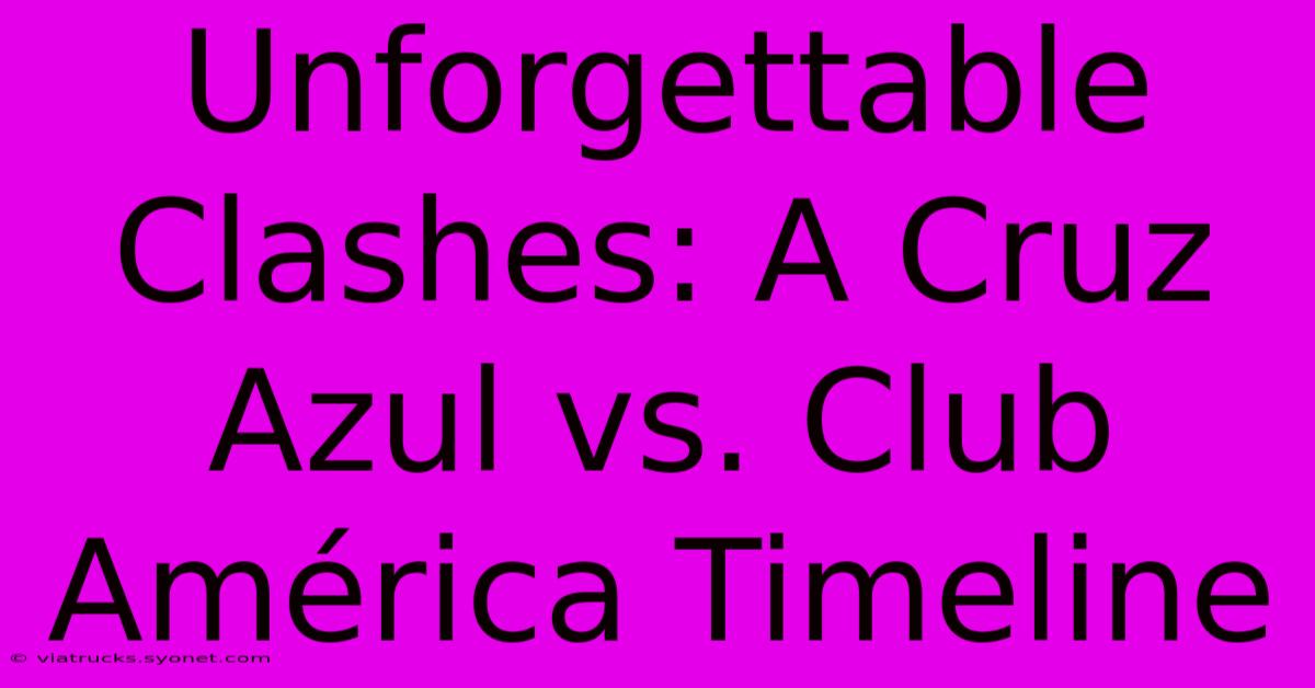 Unforgettable Clashes: A Cruz Azul Vs. Club América Timeline