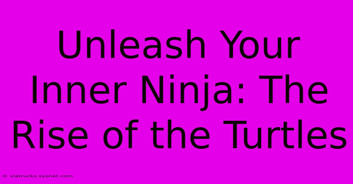 Unleash Your Inner Ninja: The Rise Of The Turtles