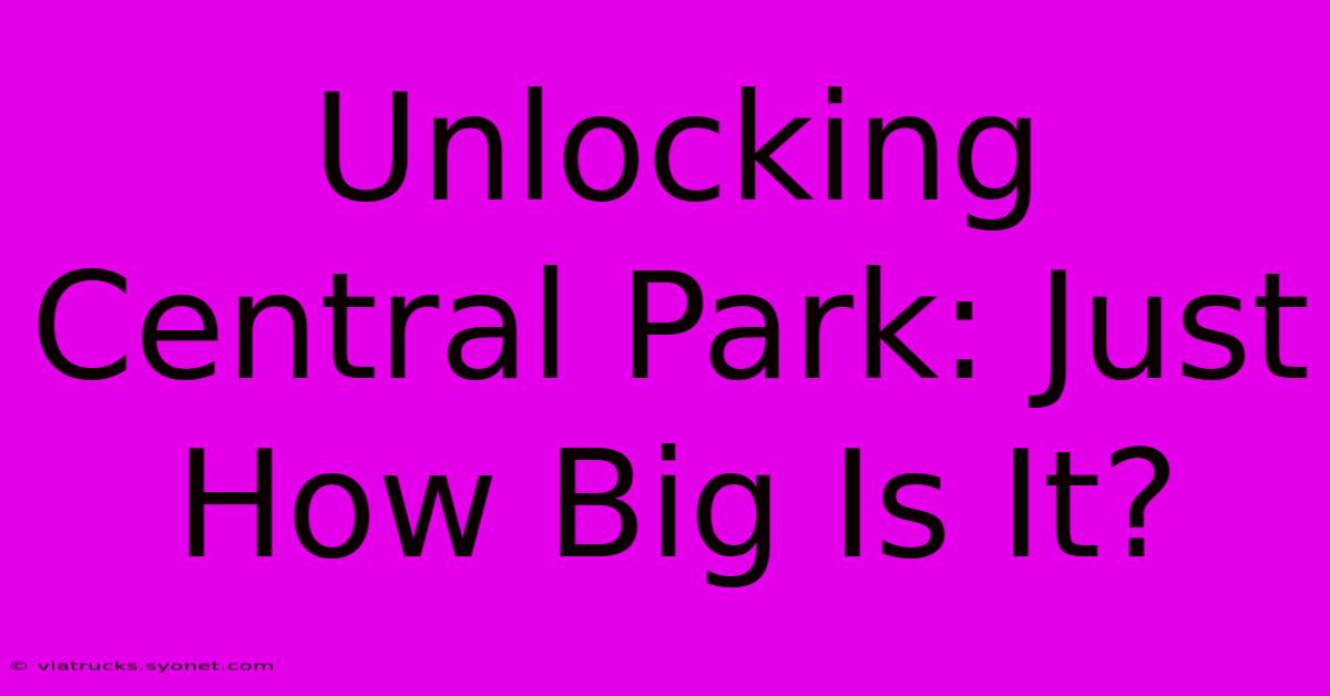 Unlocking Central Park: Just How Big Is It?