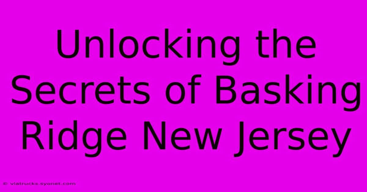 Unlocking The Secrets Of Basking Ridge New Jersey