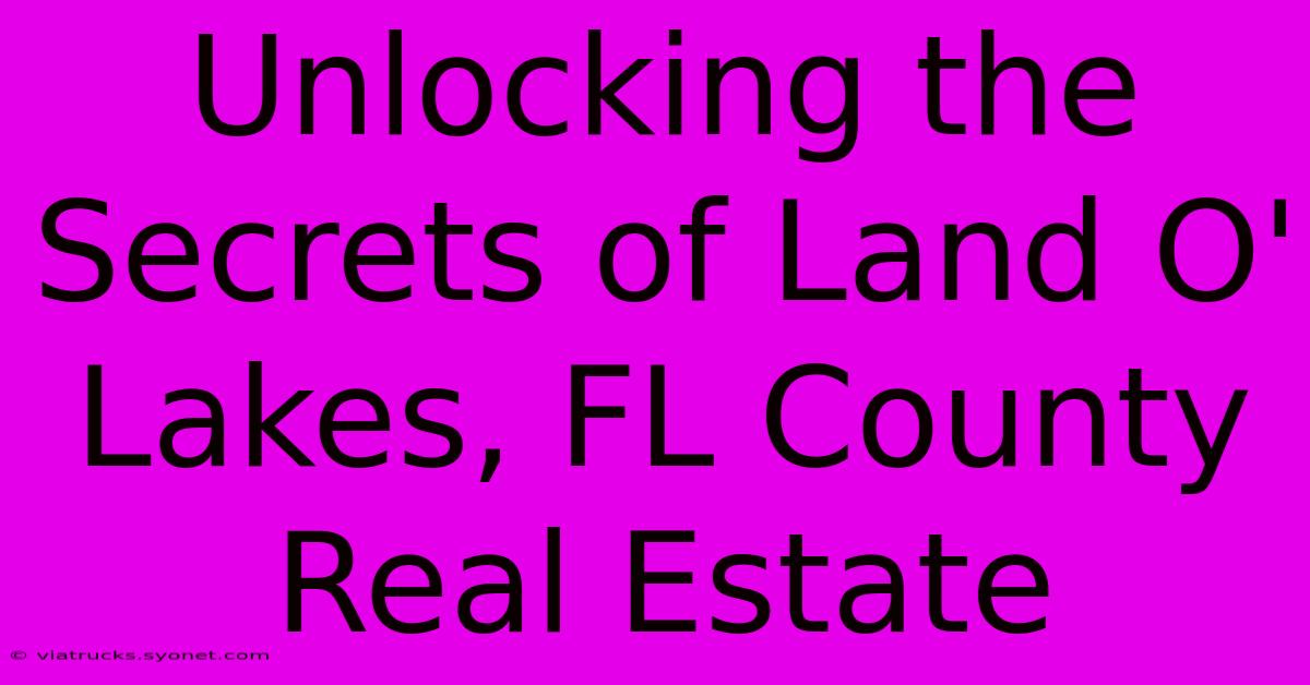 Unlocking The Secrets Of Land O' Lakes, FL County Real Estate