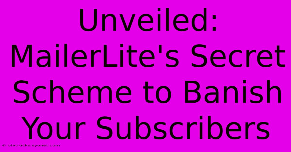 Unveiled: MailerLite's Secret Scheme To Banish Your Subscribers