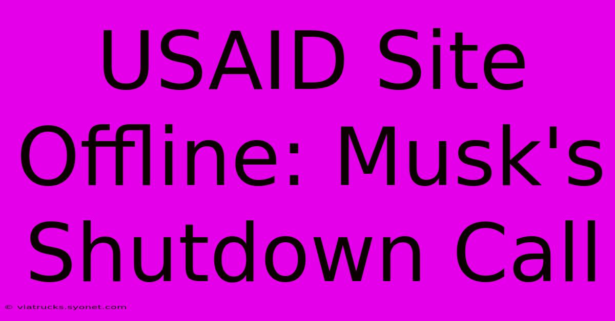 USAID Site Offline: Musk's Shutdown Call