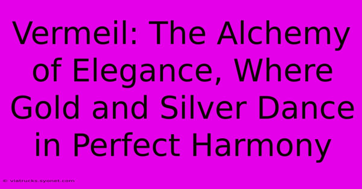 Vermeil: The Alchemy Of Elegance, Where Gold And Silver Dance In Perfect Harmony