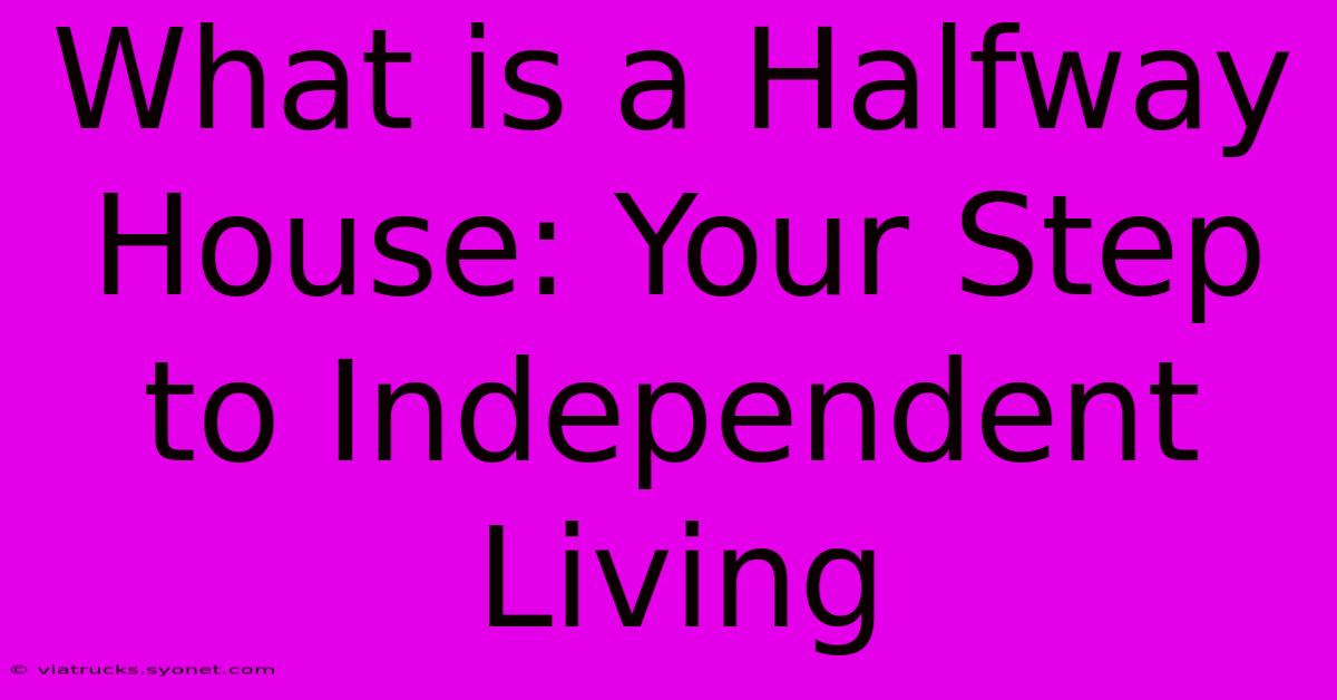 What Is A Halfway House: Your Step To Independent Living